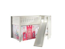 Spielbett >SCOTT< in Weiß Textilset Princess - 207,6x114x203,7 (BxHxT)