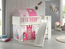 Spielbett >SCOTT< in Weiß Textilset Princess - 207,6x114x203,7 (BxHxT)