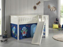 Spielbett >SCOTT< in Weiß Textilset Astro -...