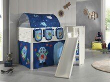Spielbett >SCOTT< in Weiß Textilset Astro -...