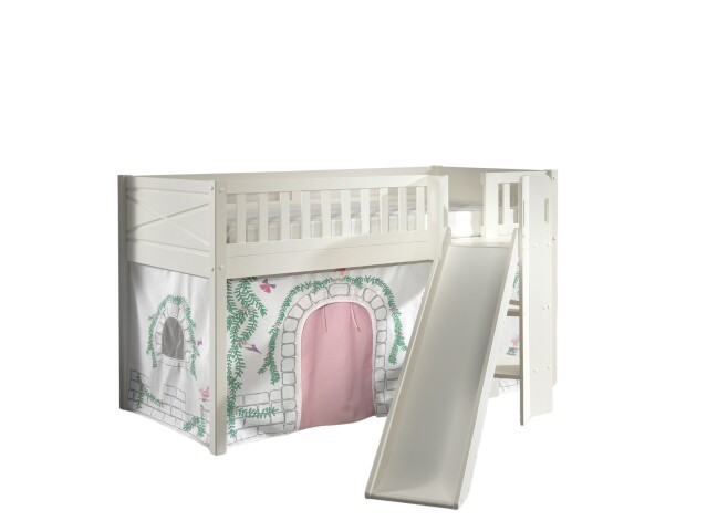 Spielbett >SCOTT< in Weiß Textilset Birdy - 207,6x114x203,7 (BxHxT)