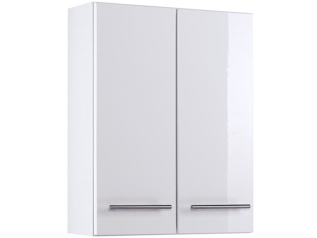 Hängeschrank >Parma< in Weiß/Hochglanz aus MDF - 50x64x20cm (BxHxT)