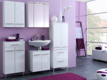 Hängeschrank >Parma< in Weiß/Hochglanz aus MDF - 50x64x20cm (BxHxT)