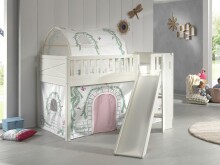 Spielbett >SCOTT< in Weiß Textilset Birdy -...