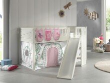 Spielbett >SCOTT< in Weiß Textilset Birdy -...