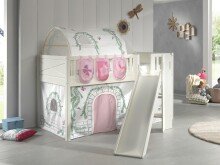 Spielbett >SCOTT< in Weiß Textilset Birdy -...
