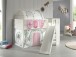 Spielbett >SCOTT< in Weiß Textilset Birdy - 207,6x114x203,7 (BxHxT)