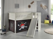 Spielbett >SCOTT< in Weiß Textilset Caribian Pirate - 207,6x114x203,7 (BxHxT)