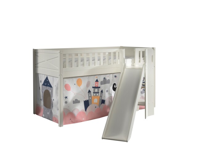 Spielbett >SCOTT< in Weiß Textilset Princess Sophie - 207,6x114x203,7 (BxHxT)
