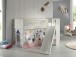 Spielbett >SCOTT< in Weiß Textilset Princess Sophie - 207,6x114x203,7 (BxHxT)