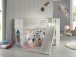 Spielbett >SCOTT< in Weiß Textilset Princess Sophie - 207,6x114x203,7 (BxHxT)
