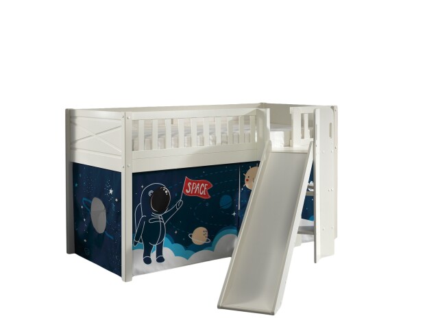 Spielbett >SCOTT< in Weiß Textilset Space Shuttle - 207,6x114x203,7 (BxHxT)
