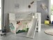 Spielbett >SCOTT< in Weiß Textilset Dino - 207,6x114x203,7 (BxHxT)