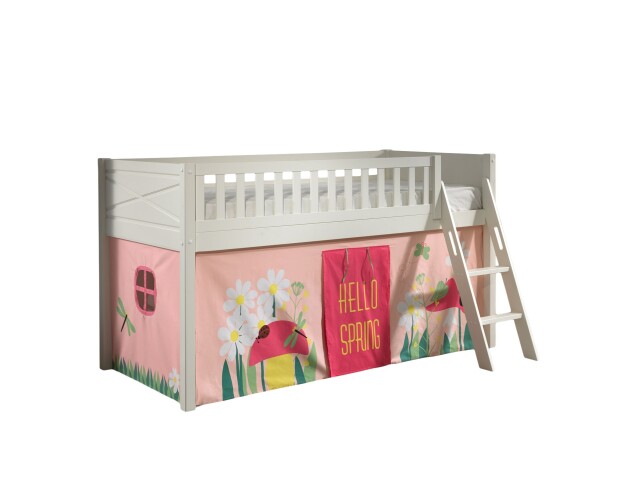 Spielbett >SCOTT< in Weiß Textilset Spring - 207,6x114x134,7 (BxHxT)