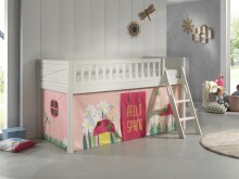 Spielbett >SCOTT< in Weiß Textilset Spring - 207,6x114x134,7 (BxHxT)
