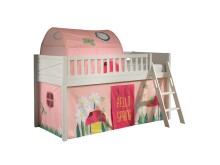 Spielbett >SCOTT< in Weiß Textilset Spring -...