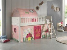 Spielbett >SCOTT< in Weiß Textilset Spring -...