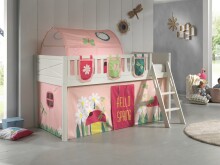 Spielbett >SCOTT< in Weiß Textilset Spring -...