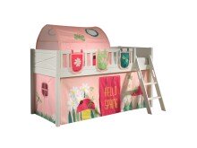 Spielbett >SCOTT< in Weiß Textilset Spring -...
