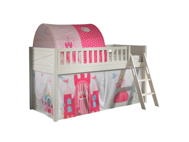 Spielbett >SCOTT< in Weiß Textilset Princess - 207,6x114x134,7 (BxHxT)