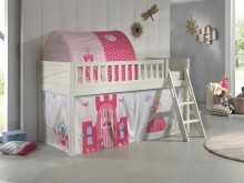 Spielbett >SCOTT< in Weiß Textilset Princess - 207,6x114x134,7 (BxHxT)
