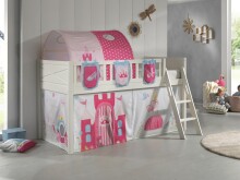 Spielbett >SCOTT< in Weiß Textilset Princess - 207,6x114x134,7 (BxHxT)