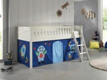 Spielbett >SCOTT< in Weiß Textilset Astro -...