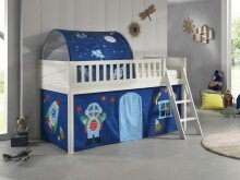 Spielbett >SCOTT< in Weiß Textilset Astro -...
