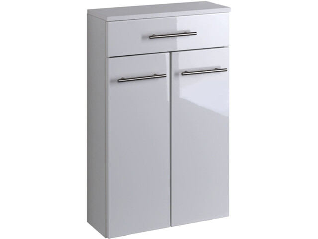 Unterschrank >Parma< in Weiß/Hochglanz aus MDF - 50x79x20cm (BxHxT)