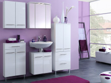 Unterschrank >Parma< in Weiß/Hochglanz aus MDF - 50x79x20cm (BxHxT)