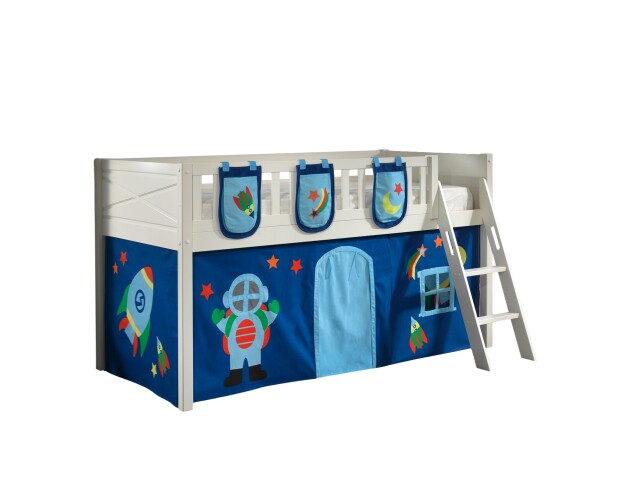 Spielbett >SCOTT< in Weiß Textilset Astro - 207,6x114x134,7 (BxHxT)