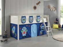 Spielbett >SCOTT< in Weiß Textilset Astro -...