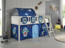 Spielbett >SCOTT< in Weiß Textilset Astro -...