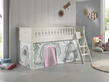 Spielbett >SCOTT< in Weiß Textilset Birdy -...
