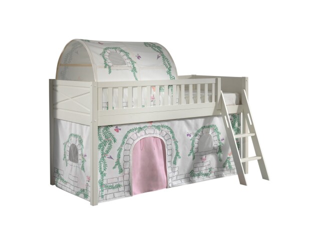 Spielbett >SCOTT< in Weiß Textilset Birdy - 207,6x114x134,7 (BxHxT)