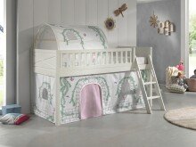 Spielbett >SCOTT< in Weiß Textilset Birdy -...