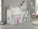 Spielbett >SCOTT< in Weiß Textilset Birdy - 207,6x114x134,7 (BxHxT)