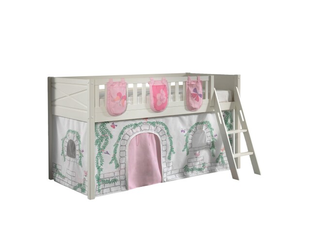 Spielbett >SCOTT< in Weiß Textilset Birdy - 207,6x114x134,7 (BxHxT)