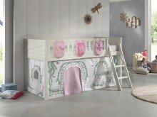 Spielbett >SCOTT< in Weiß Textilset Birdy -...