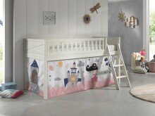 Spielbett >SCOTT< in Weiß Textilset Princess...
