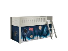 Spielbett >SCOTT< in Weiß Textilset Space...