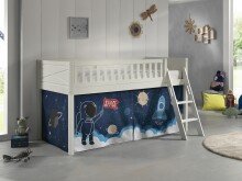 Spielbett >SCOTT< in Weiß Textilset Space...