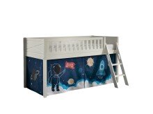 Spielbett >SCOTT< in Weiß Textilset Space...