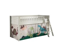 Spielbett >SCOTT< in Weiß Textilset Dino -...