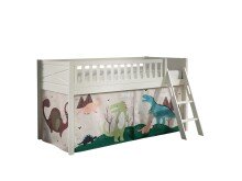 Spielbett >SCOTT< in Weiß Textilset Dino -...