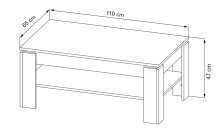 Couchtisch >Basic< in San Remo Sand hell aus Holzwerkstoff - 110x47x65cm (BxHxT)