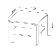 Beistelltisch >Basic< in Weiß aus Holzwerkstoff - 65x47x65cm (BxHxT)