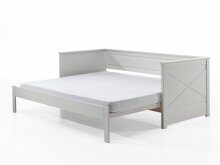 Funktionsbett >PINO< in Weiß - 209,4x80,1x100,3 (BxHxT)