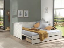 Funktionsbett >PINO< in Weiß - 209,4x80,1x100,3 (BxHxT)
