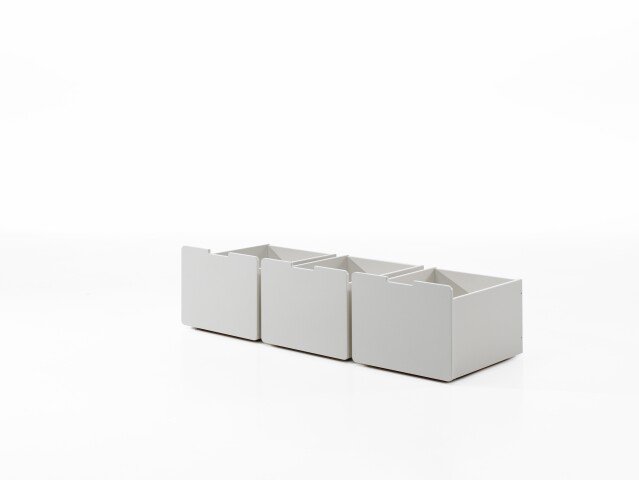 Bettschubkasten >PINO< in Weiß aus MDF - 49,6x39,6x60cm (BxHxT)